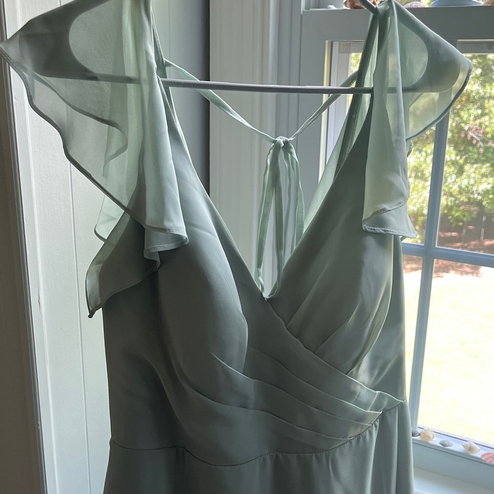 Azazie Agave Green Maxi Dress - Picture 4 of 5